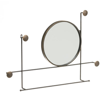 Cabide de parede com espelho (84,5 x 8 x 58,5 cm)