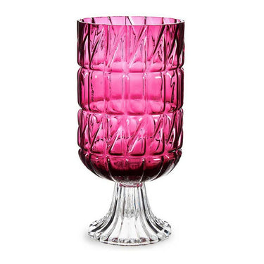 Vase rose en verre (13 x 26,5 x 13 cm)