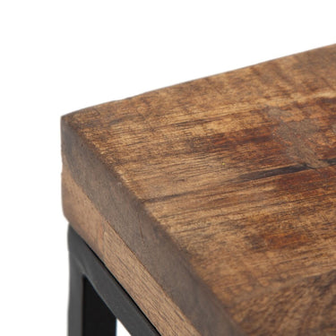 Side table Black Natural Iron Mango wood 40 x 25 x 60 cm