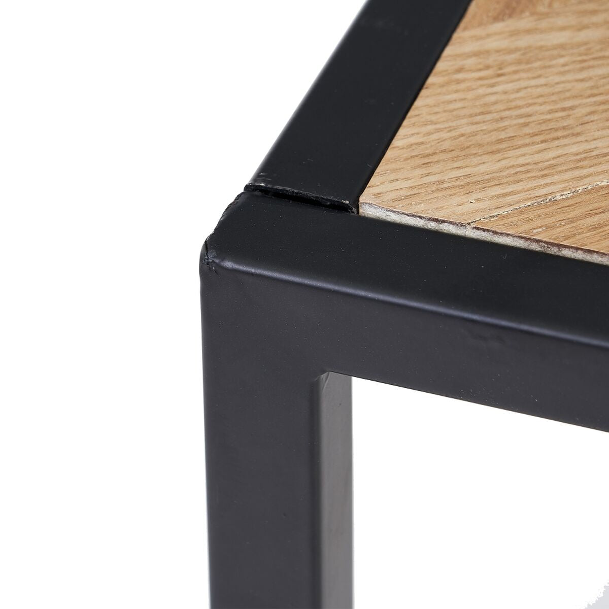 Side Table in Wood with Black Metal Legs (55 x 55 x 45 cm)