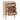 Table de chevet naturelle en bois et rotin avec 3 tiroirs (40 x 30 x 62,5 cm)