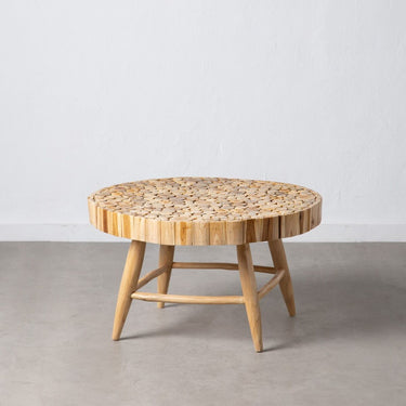 Table centrale en bois de teck (80 x 80 x 45 cm)