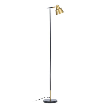 Lámpara de pie de metal negro con acabado dorado (28 x 28 x 150 cm)