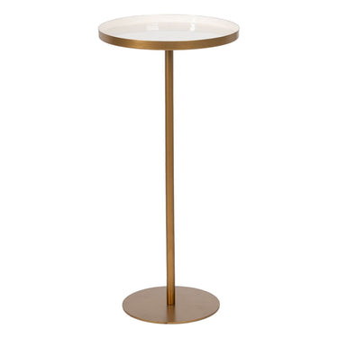 Golden White Side table in Metal (40 x 40 x 85 cm)