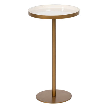 Table d'appoint 35,5 x 35,5 x 64,5 cm Doré Blanc Fer