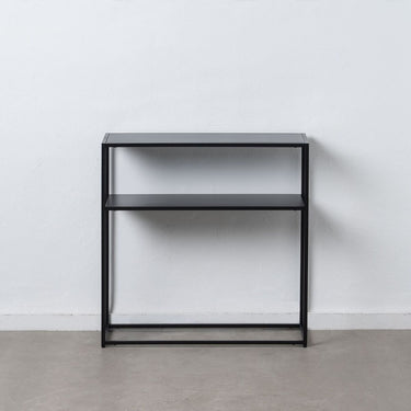 Table d'entrée en acier noir (80 x 30 x 81 cm)