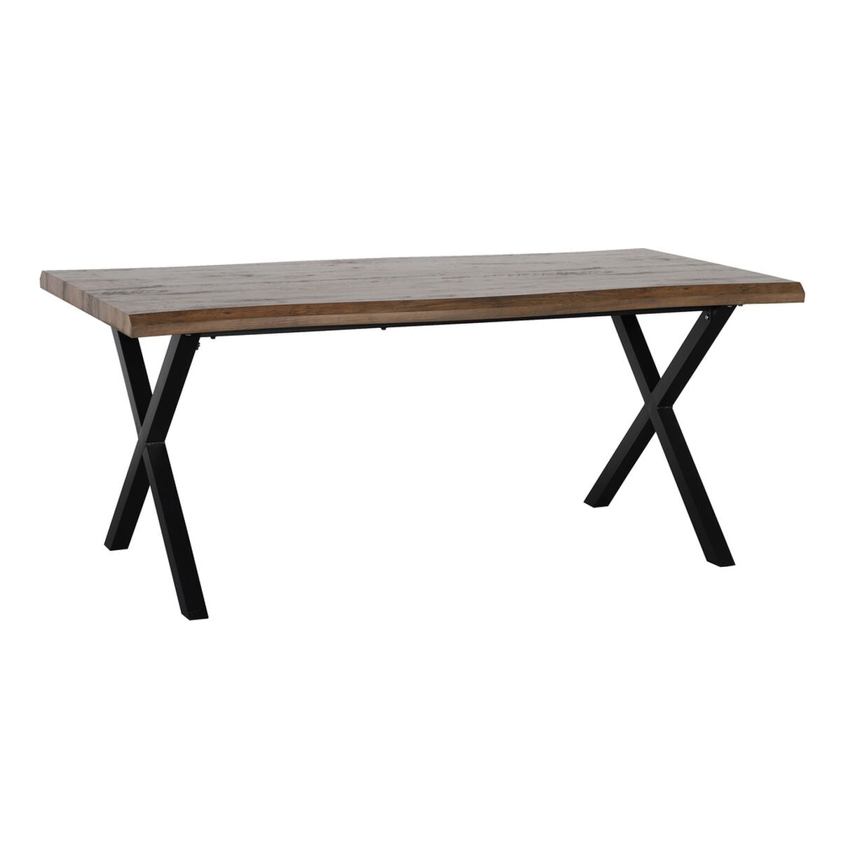 Dining Table in Wood with Black Metal Frame (180 x 90 x 75 cm)