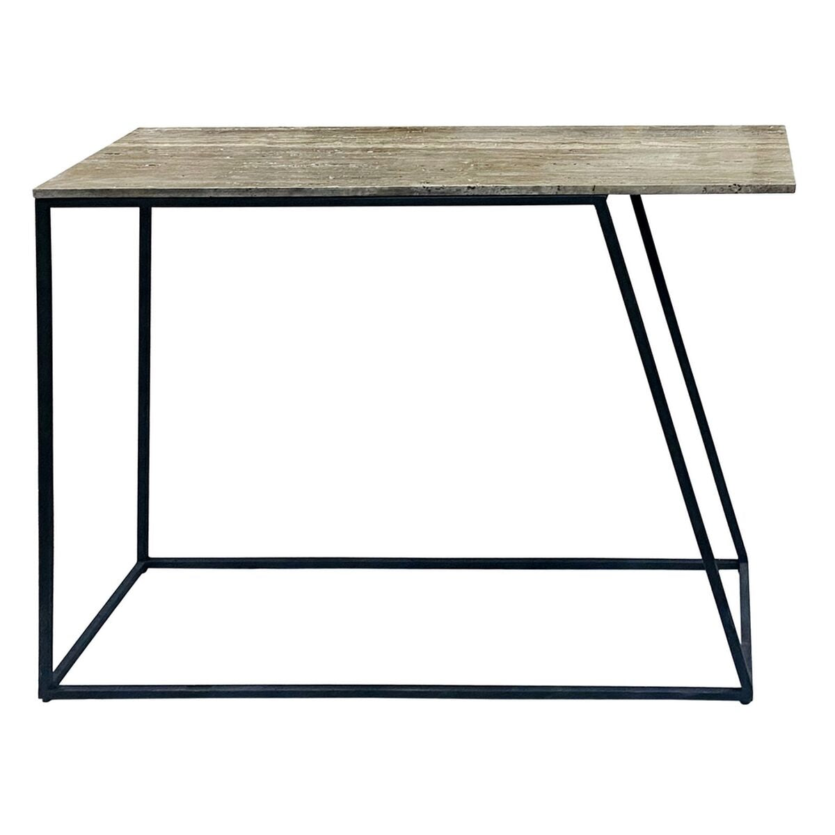 Hall Table in Marble and Black Metal (102 x 36 x 85 cm)