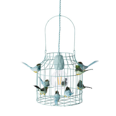 hanging lamp birds light blue