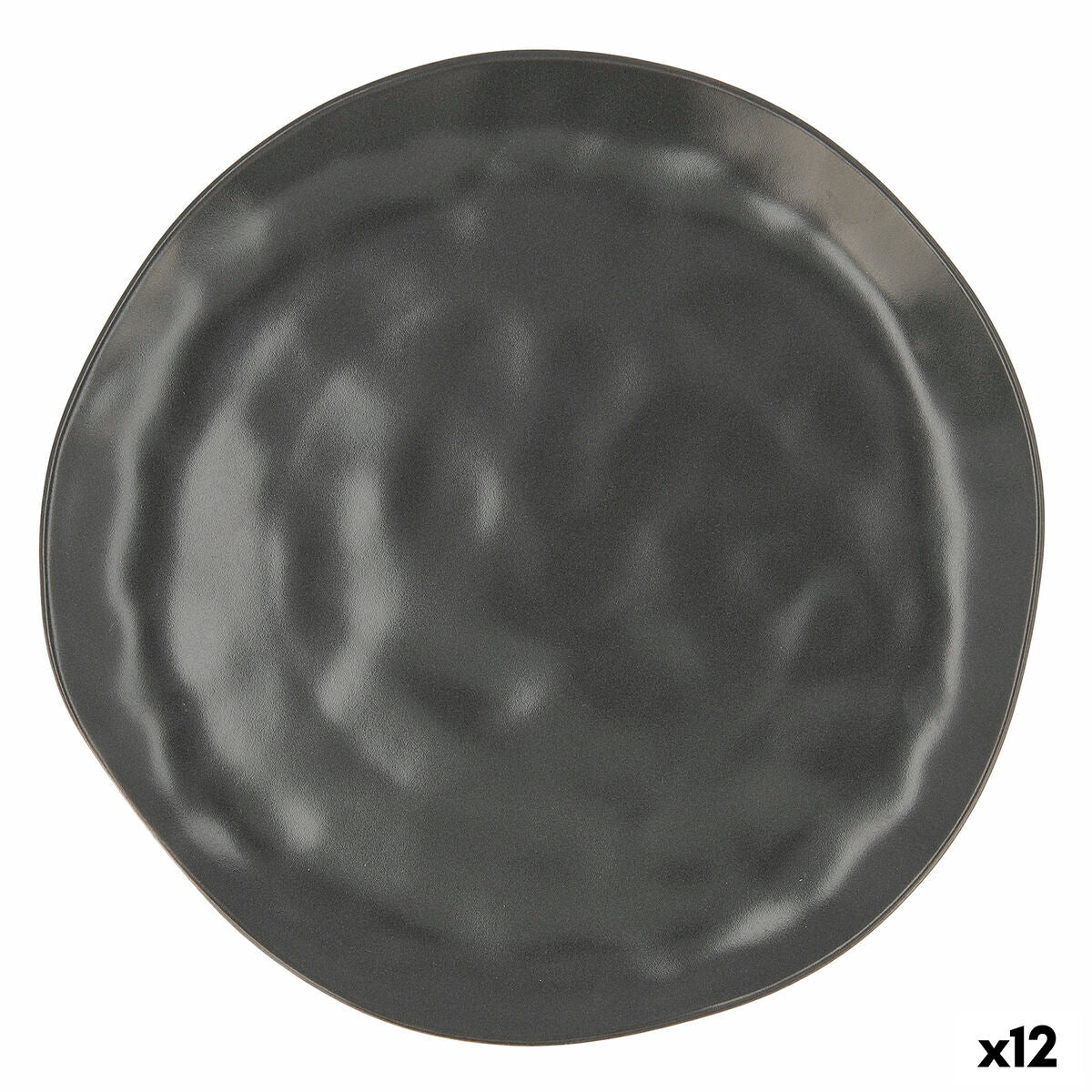 Black Flat plate in Ceramic (Ø 26 cm) (12 Units)