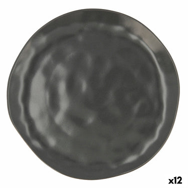 Assiette Plate Noire en Céramique (Ø 26 cm) (12 Utés)
