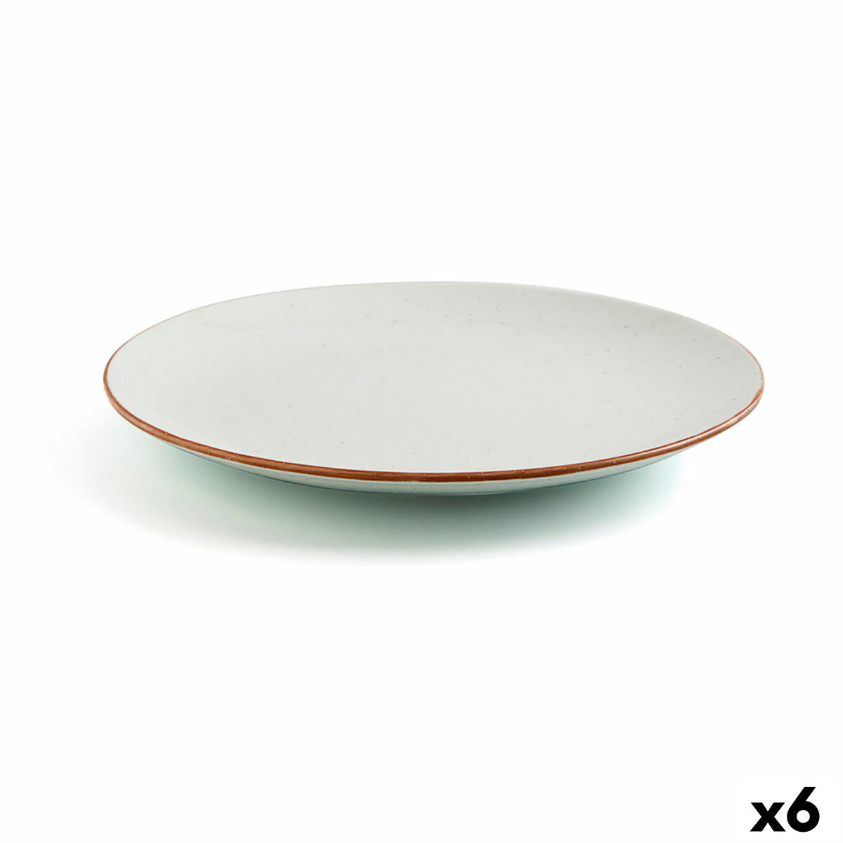 Flat plate Ceramic Beige (Ø 31 cm) (6 Units)