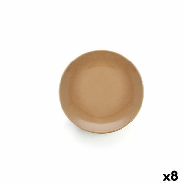 Assiette Plate Beige en Céramique (25 cm) (8 Utés)