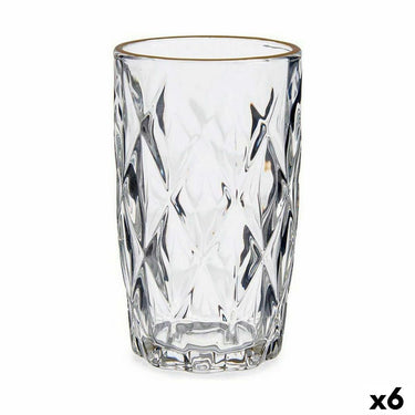 Vaso Transparente con Acabado Dorado (340 ml)