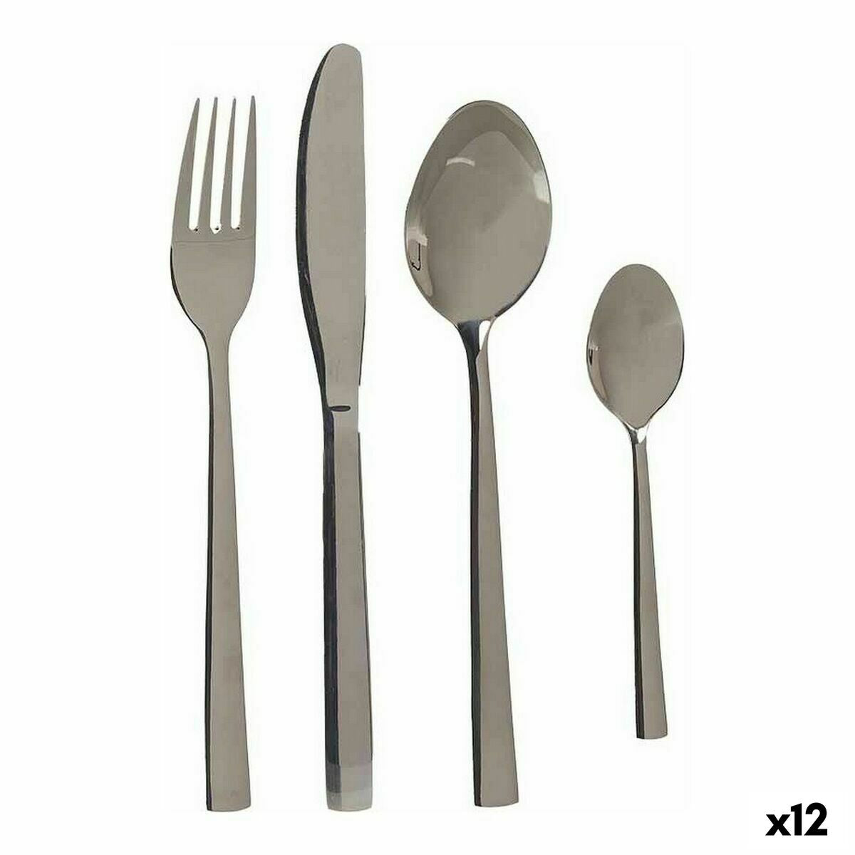 Silver Cutlery Set Stainless steel (12 Units)