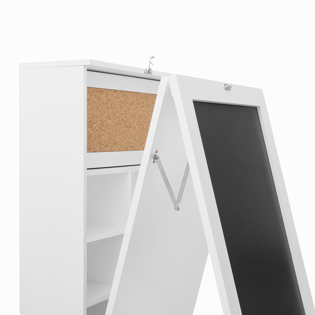 White Foldable Wall Desk with Blackboard