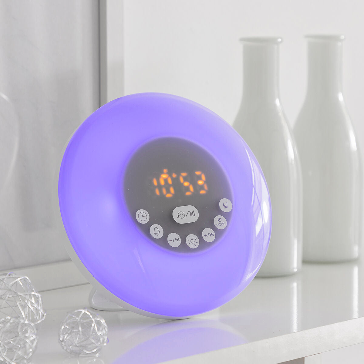 Reloj despertador infantil para decoración de dormitorio, reloj digital Ok  to Wake para niños pequeños con amanecer y luna, máquina de sonido de ruido