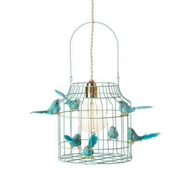 hanging lamp birds turquoise