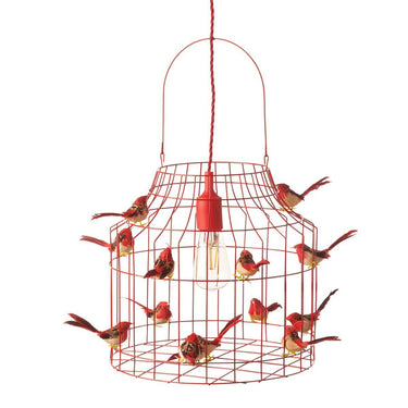 hanging lamp birds red