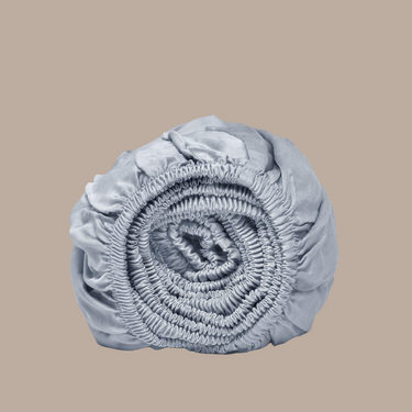 TENCEL™ - Sábana bajera de satén gris azul